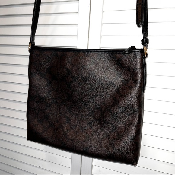 Coach Rowan File Crossbody Signature Monogram Bag Brown - Picture 4 of 15